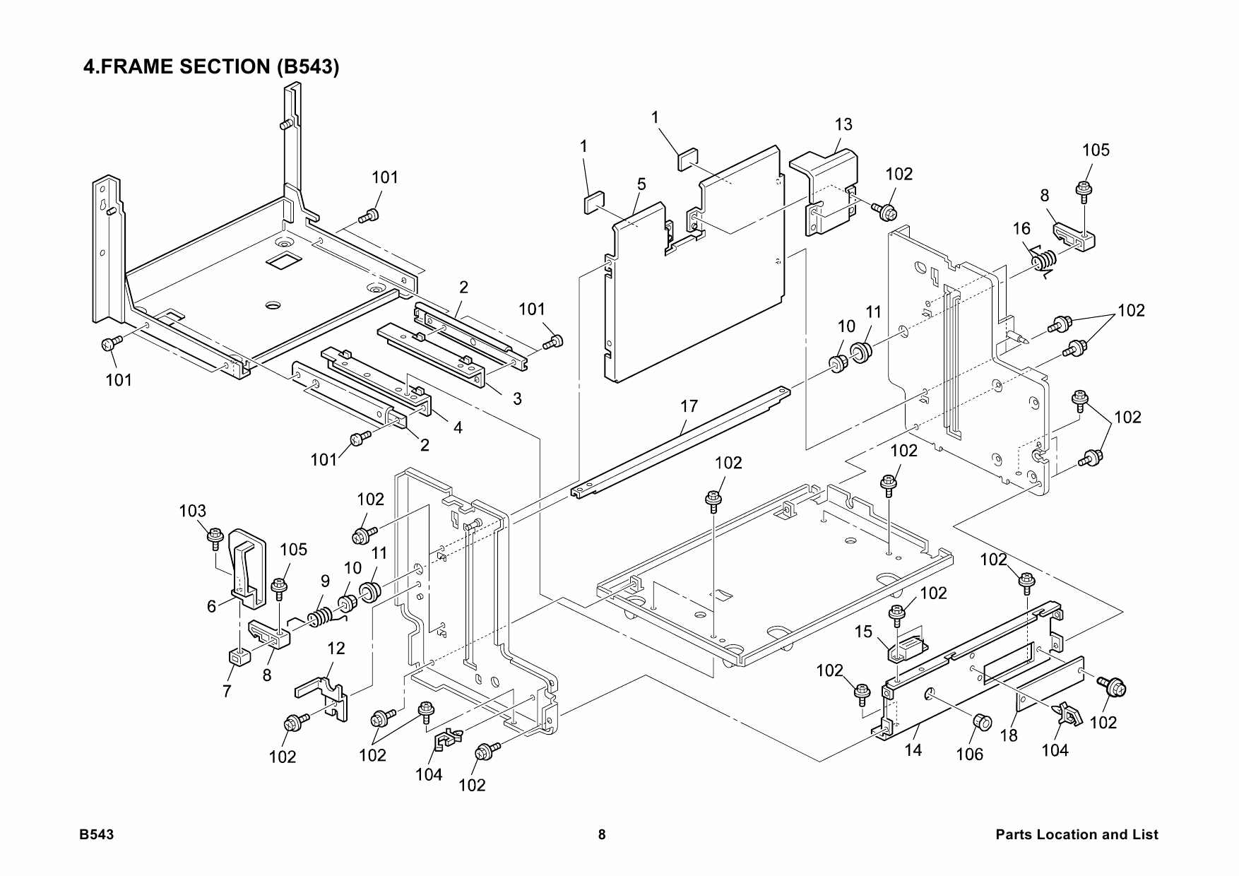 RICOH Options B543 LARGE-CAPACITY-TRAY-RT-45 Parts Catalog PDF download-5